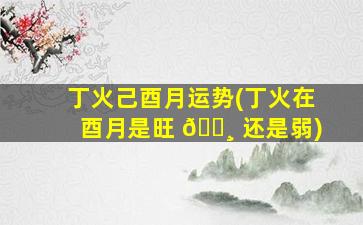 丁火己酉月运势(丁火在酉月是旺 🕸 还是弱)